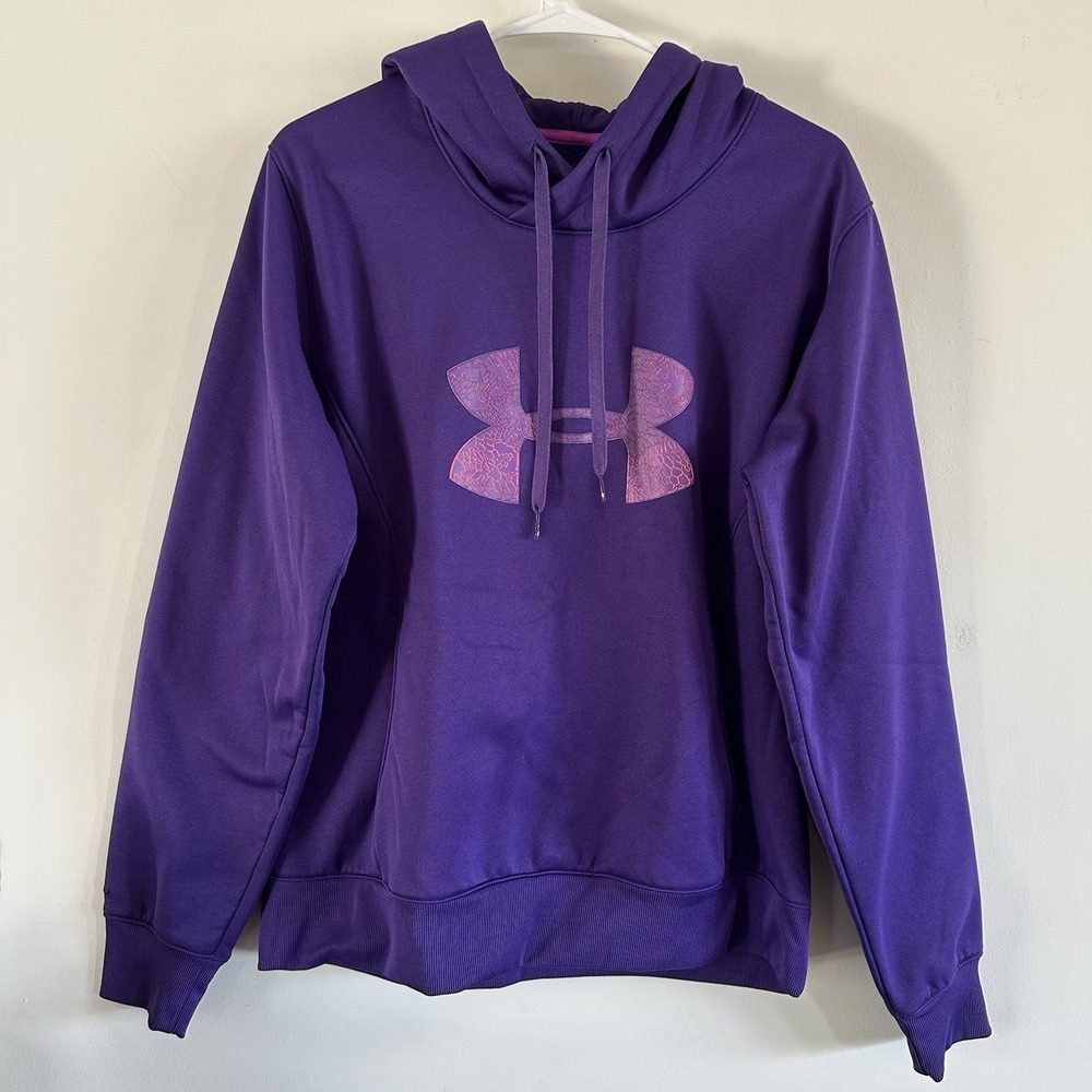 Under Armour Purple Pullover Hoodie with Pink Logo